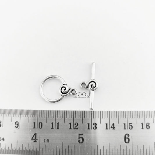 Silver toggle clasp tarnish resistant brass toggles bracelet fastener STC11
