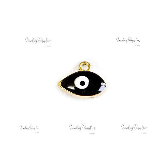 Black evil eye charm for evil eye necklace, bracelet making