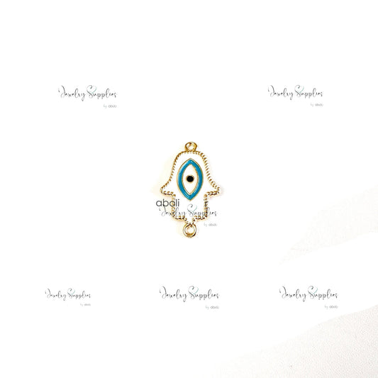 White evil eye connector charm for evil eye rakhi bracelet