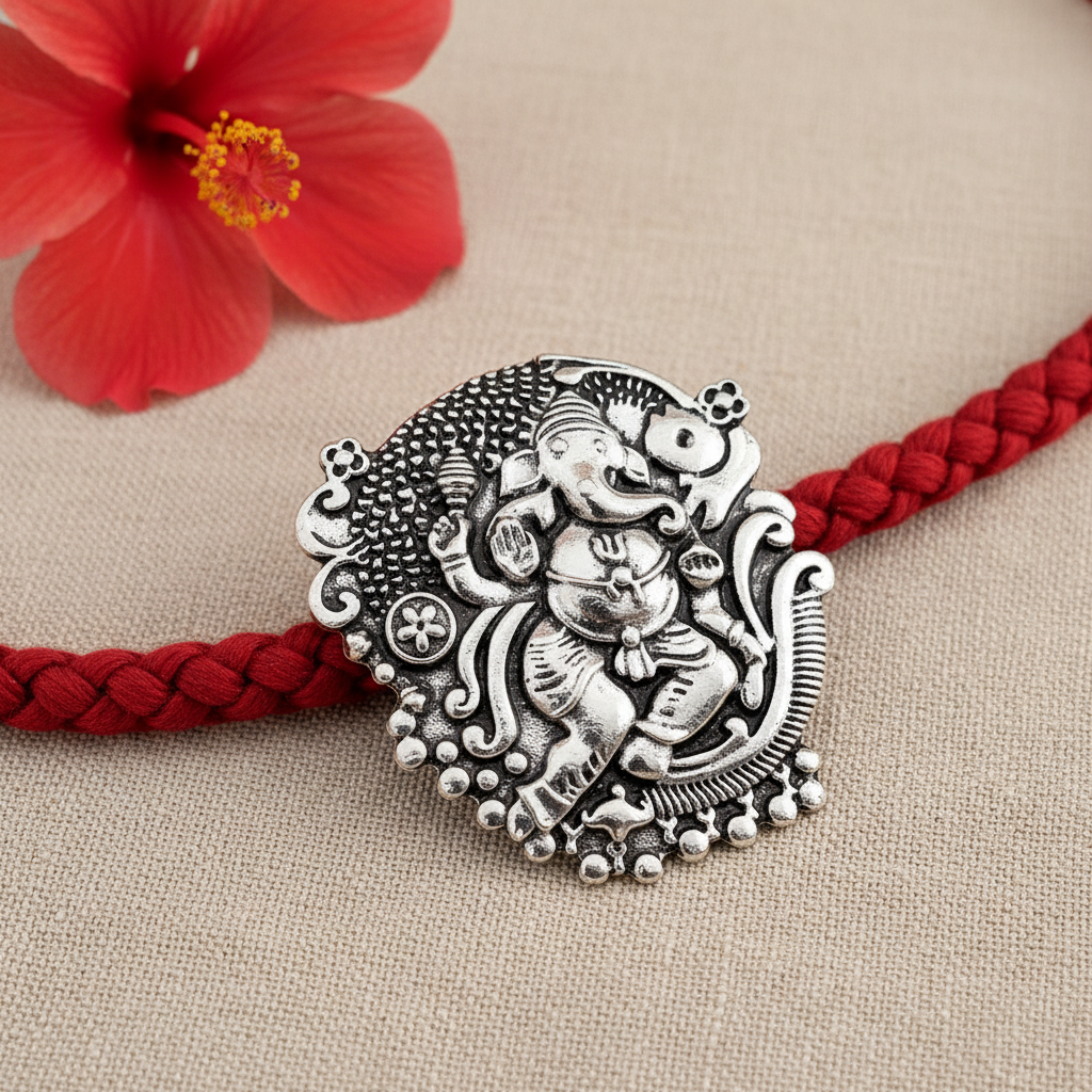 ganesha silver tibetan pendant