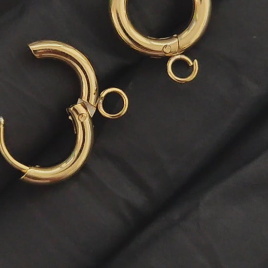 Gold huggie hoop Earrings making supplies stainless steel 24 k gold plated earrings findings