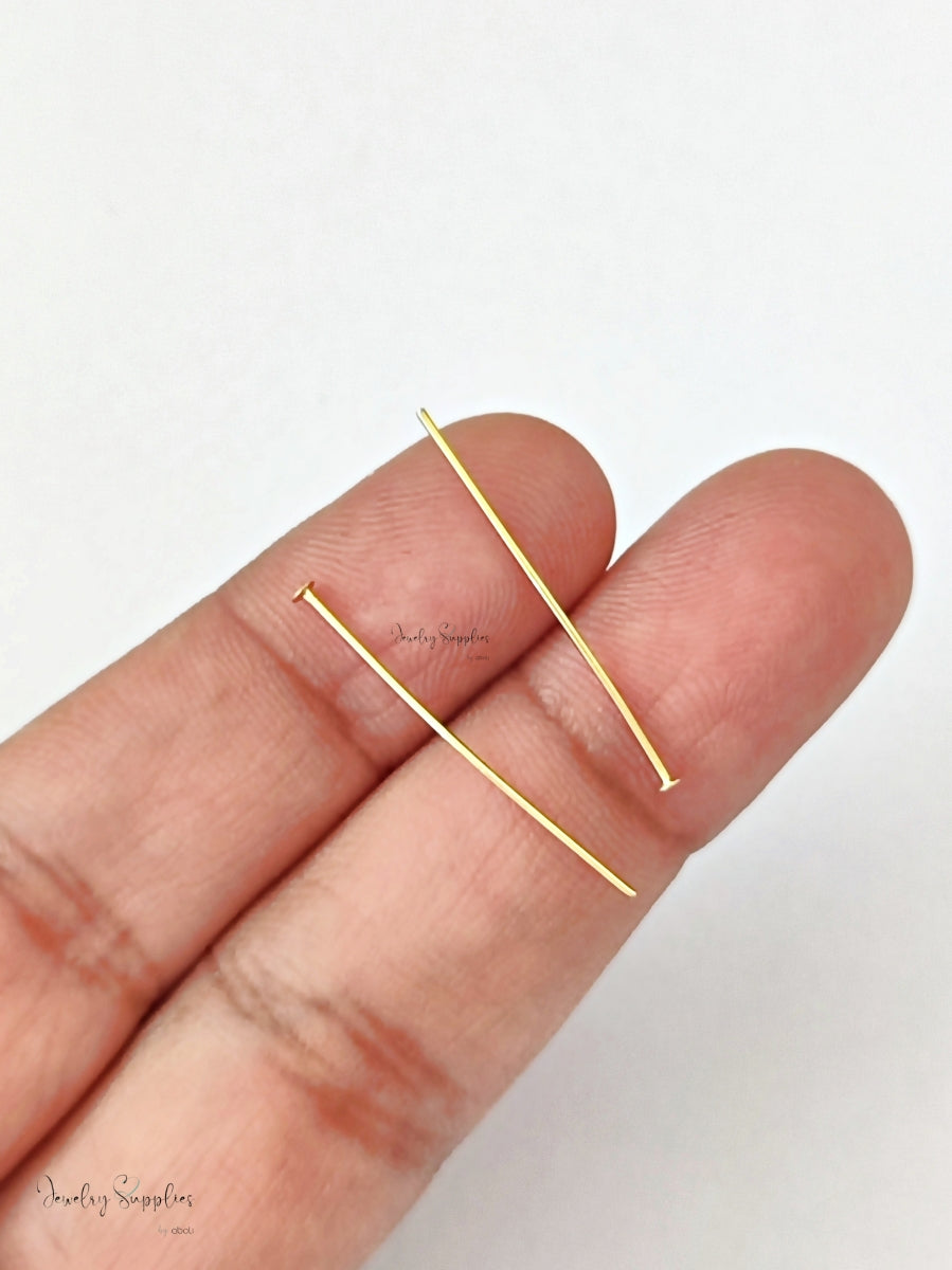 304 stainless steel Golden Head Pin 2.5 cm headpins SSHPG25 10 pins