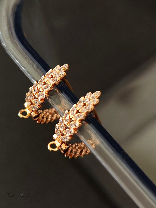 Cubic Zirconia earrings hoop leverback real 18K gold plated earring making CZELB06 2 pieces