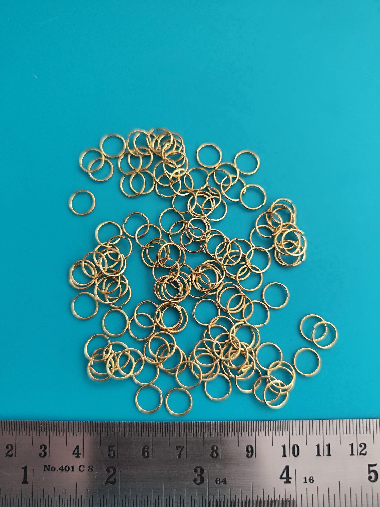 8 mm golden jump ring tarnish resistant brass jump rings JRGB8 10 gm