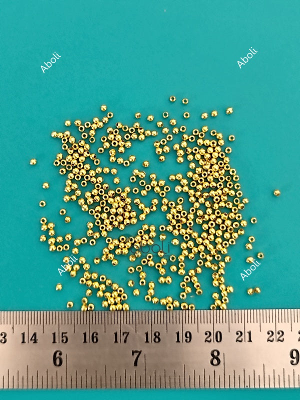 2 mm golden spacer beads plain spacer beads nath making spacers PSBG2 10 gm
