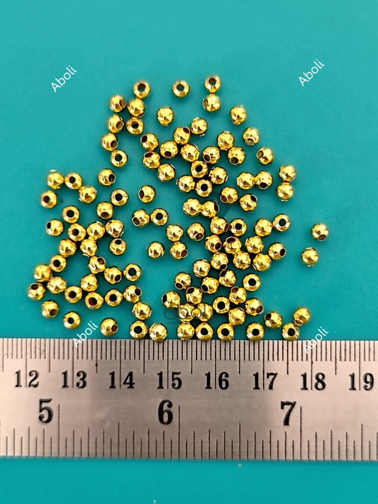 4 mm golden spacer beads plain spacer beads spacers PSBG4 10 gm