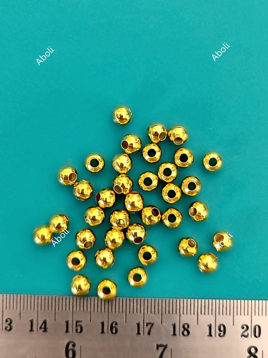 6 mm golden spacer beads plain spacer beads spacers PSBG6 10 gm