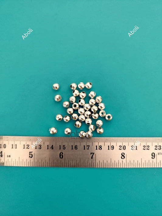 6 mm silver spacer beads plain spacer beads spacers PSBS6 10 gm
