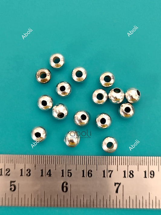 8 mm silver spacer beads plain spacer beads spacers PSBS8 10 gm