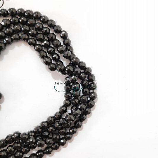 4 mm black agate beads semiprecious gemstone beads RAB04