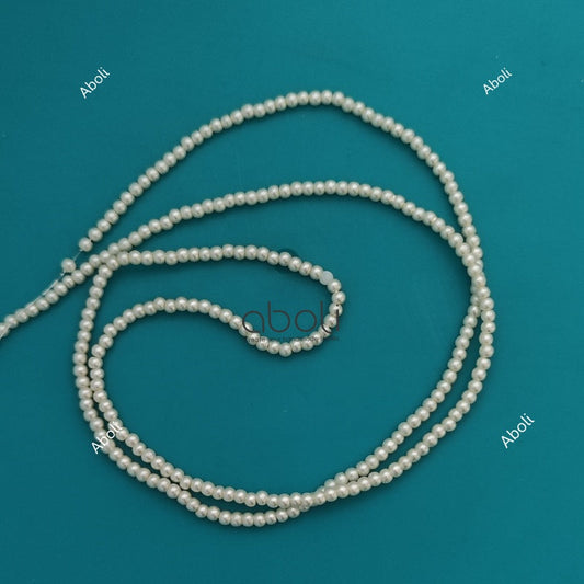 3 mm cream glass pearl beads GPBC3