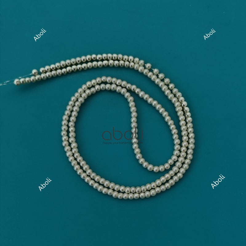 4 mm cream glass pearl beads GPBC4