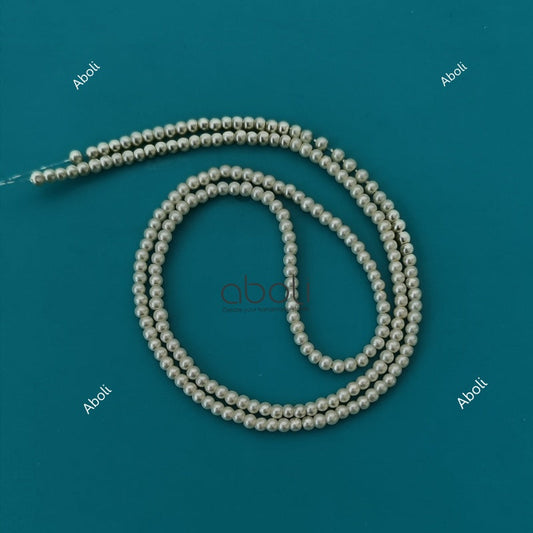 4 mm cream glass pearl beads GPBC4