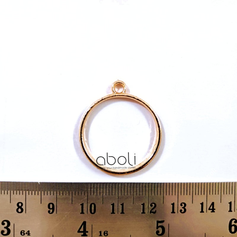 Rose golden round resin bezel pendants open bezel frame RZBR4