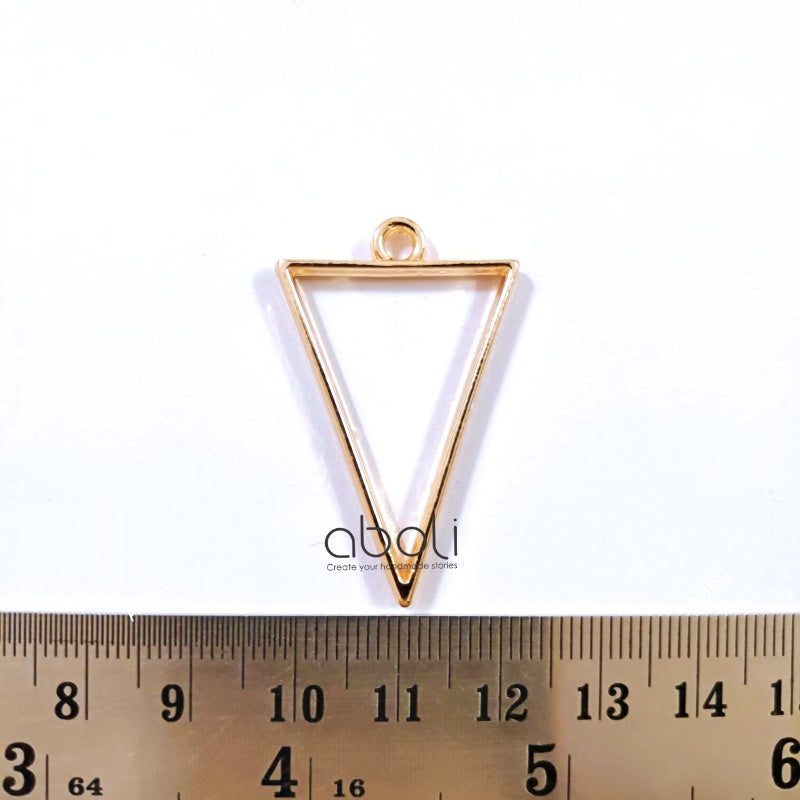Rose gold triangle resin bezel pendants open bezel frame triangular RZBR1