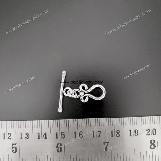 Silver toggle clasp tarnish resistant brass STC05
