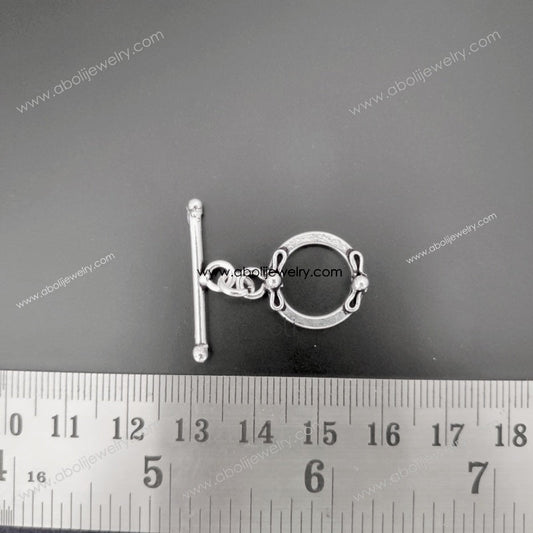 Silver toggle clasp tarnish resistant brass STC06