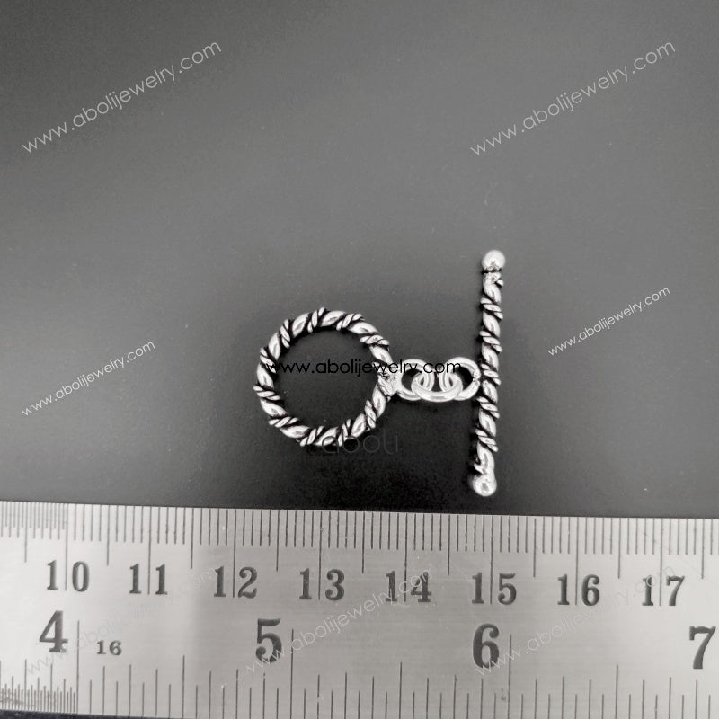 Silver toggle clasp tarnish resistant brass STC09