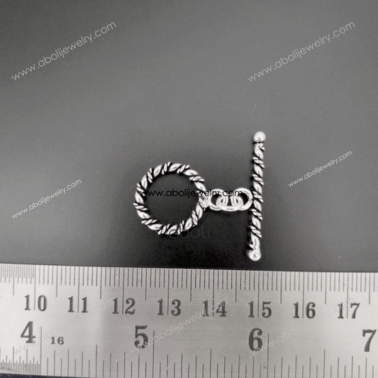 Silver toggle clasp tarnish resistant brass STC09