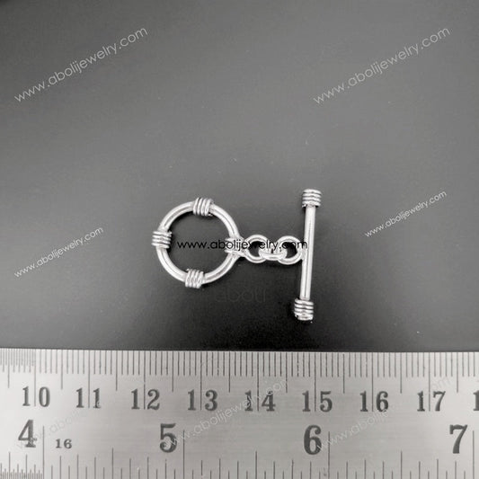 Silver toggle clasp tarnish resistant brass STC04