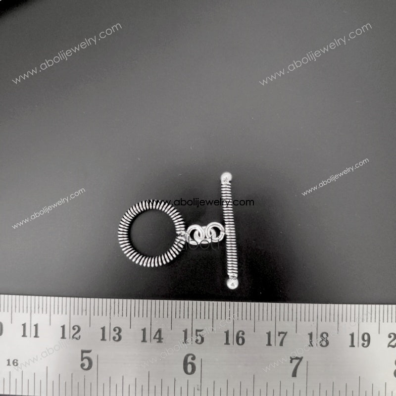 Silver toggle clasp tarnish resistant brass STC07