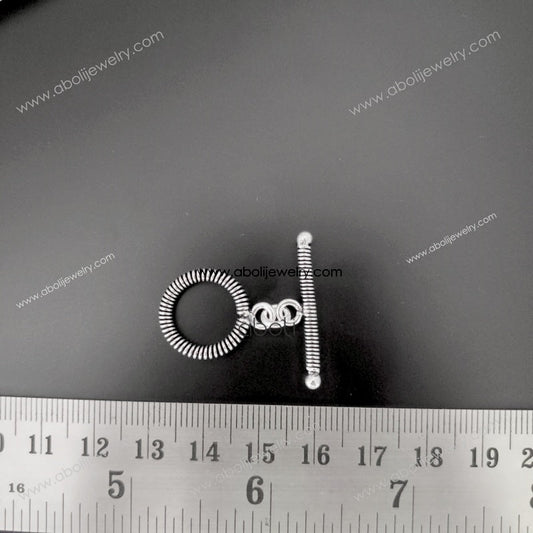 Silver toggle clasp tarnish resistant brass STC07