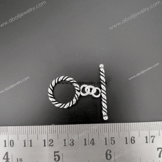 Silver toggle clasp tarnish resistant brass STC08