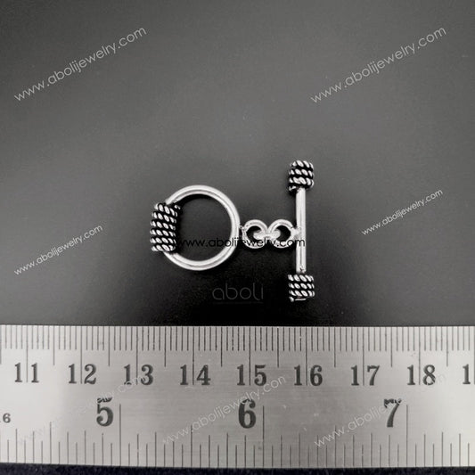 Silver toggle clasp tarnish resistant brass STC03