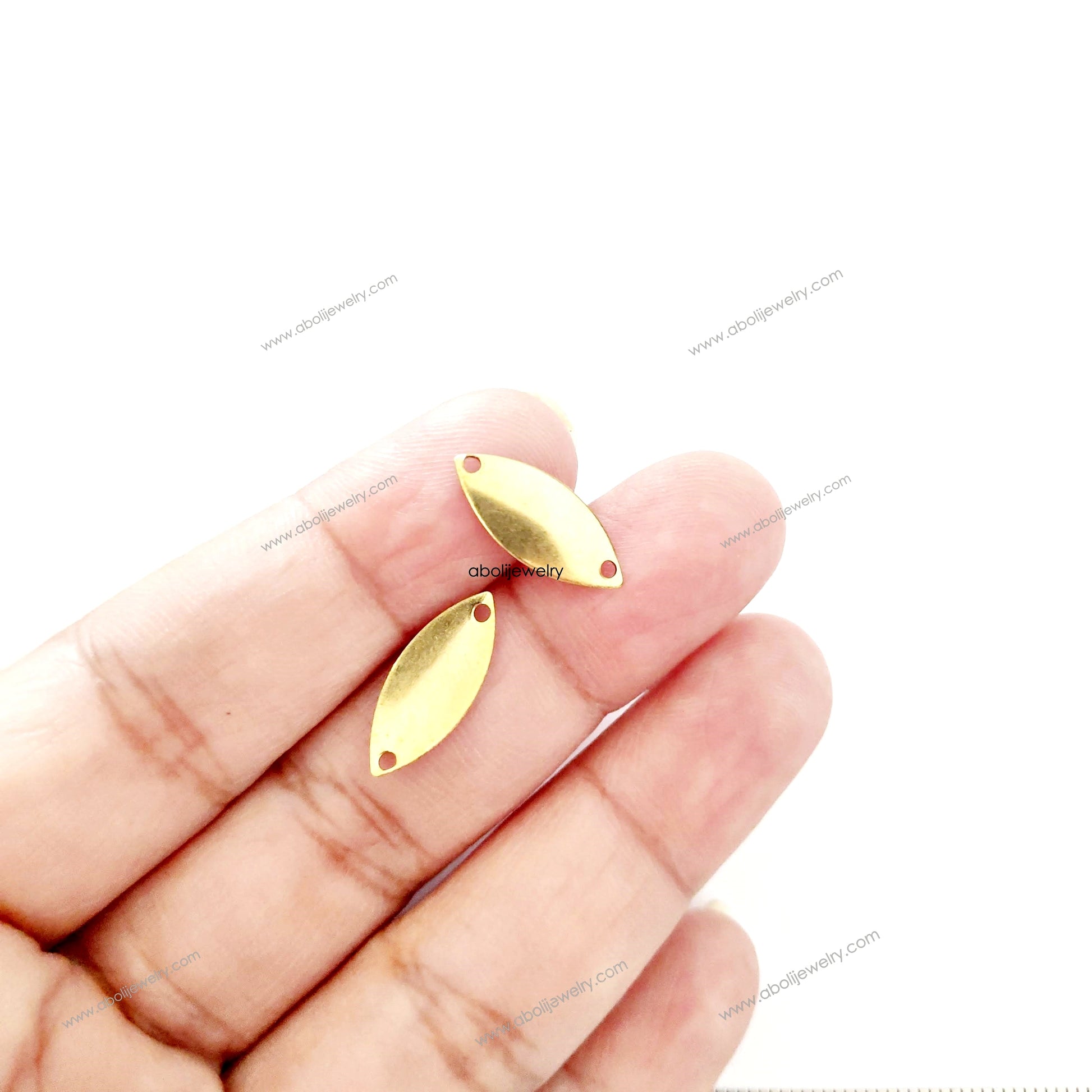 Raw brass marquise charm connector eye shape RBC3 1 charm