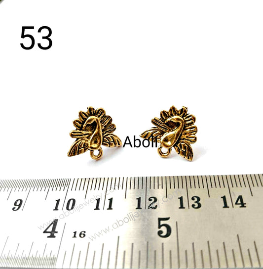 Golden earrings stud components metal earrings findings  ESG53