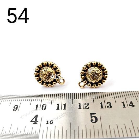 Golden earrings stud components metal earrings findings  ESG54