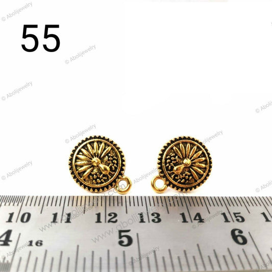 Golden earrings stud components metal earrings findings  ESG55