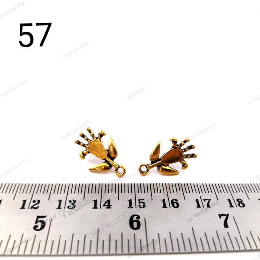 Golden earrings stud components metal earrings findings  ESG57