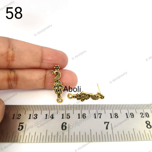 Golden earrings stud components metal earrings findings  ESG58