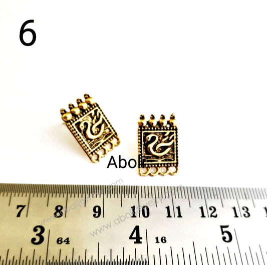 Golden earrings stud components metal earrings findings  ESG06