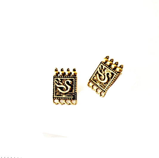 Golden earrings stud components metal earrings findings  ESG06