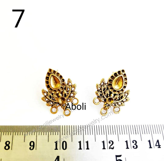 Golden earrings stud components metal earrings findings  ESG07