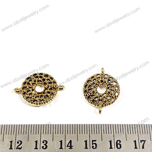 Golden donut Charm connector circle connector charms CHMG104