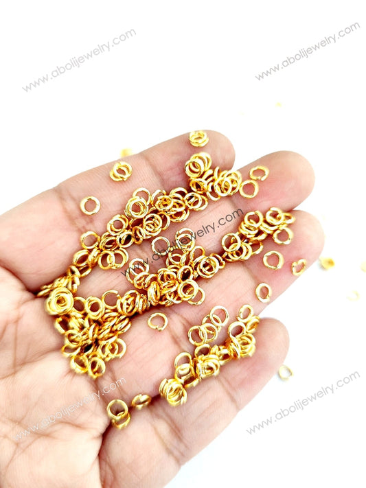 4 mm golden jump ring micron plated JRGMP4