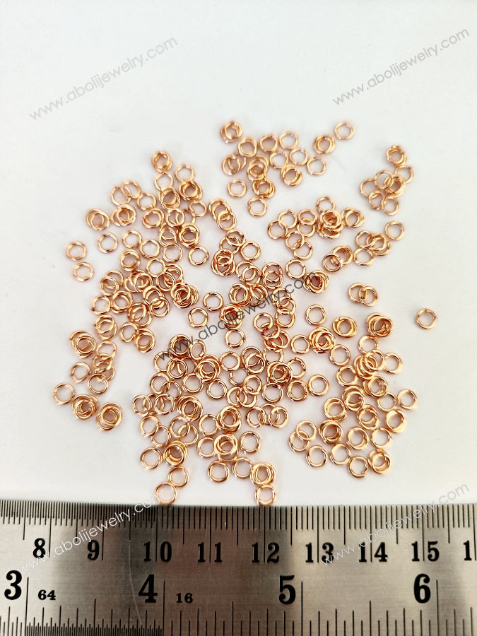 4 mm rose gold  jump ring micron plated JRRGMP4