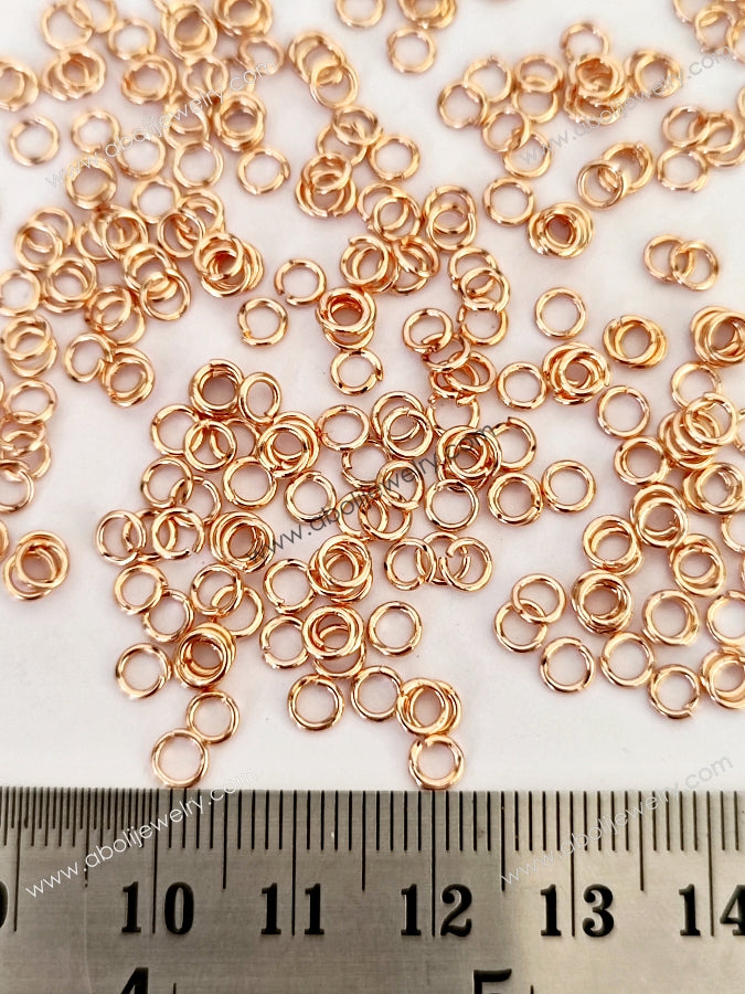 4 mm rose gold  jump ring micron plated JRRGMP4