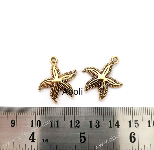 Golden starfish Charm sea creatures, ocean, nautical, summer, animal, fish theme charm CHMG63