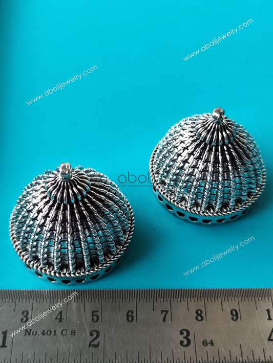Silver Jhumka Earrings making Silver big jhumka base MJBS73