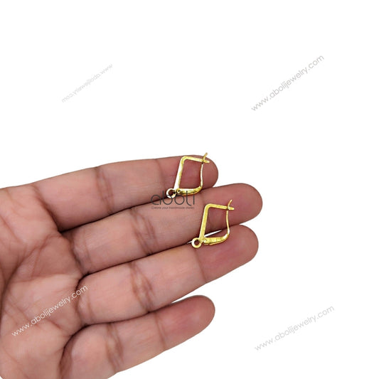 Tarnish resistant golden leverback hook earring hooks leverback gold colour premium brass LBEH1