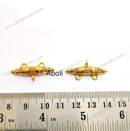 Golden elongated connector Charm fabric jewellery earrings charm connector CHMG29