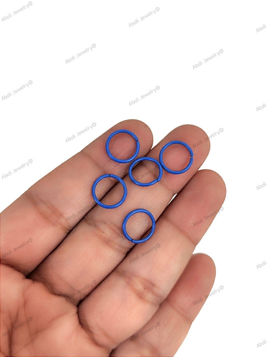 Dark blue coloured jump rings 10 mm colored jumprings JRC10DB