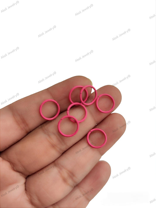 Dark pink coloured jump rings 10 mm colored jumprings JRC10DP
