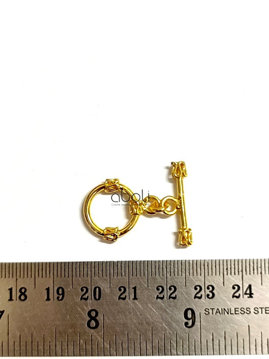 Golden toggle clasp tarnish resistant brass GTC10
