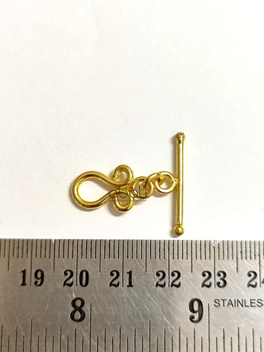 Golden toggle clasp tarnish resistant brass GTC04