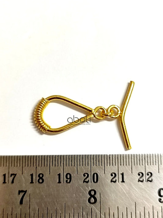 Golden toggle clasp tarnish resistant brass GTC07
